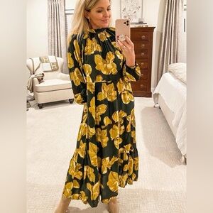 A New Day Yellow and Green Floral dress XS